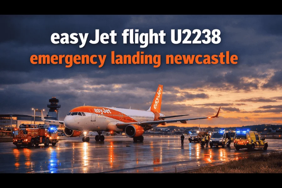 easyjet flight u2238 emergency landing newcastle